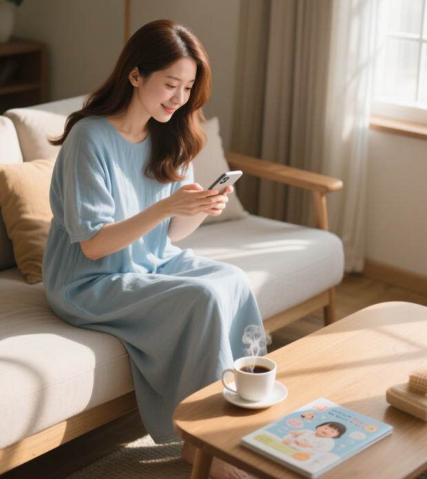 宝妈看手机.png